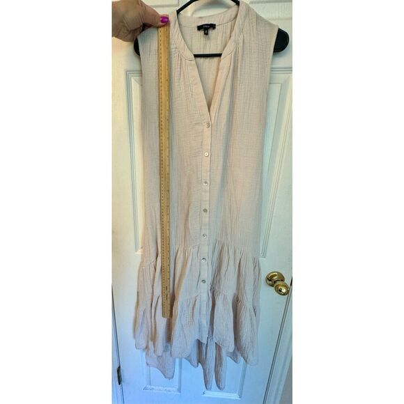 DREW Josephine Tiered Button Up Tank Gauze Lightweight Dress Women's M - Picture 7 of 10